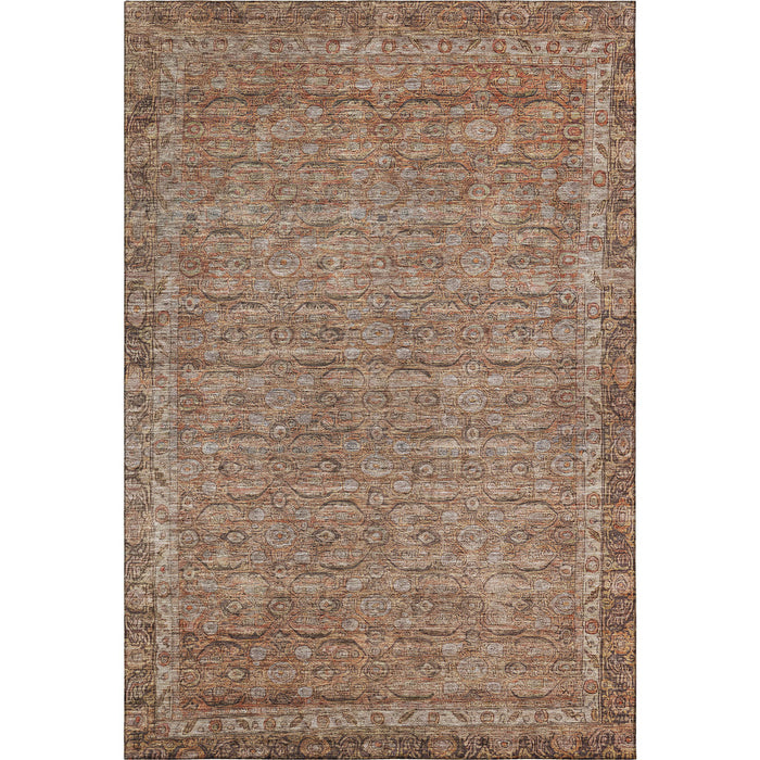 10' X 14' Oriental Washable Area Rug With UV Protection (700571) - Copper / Beige