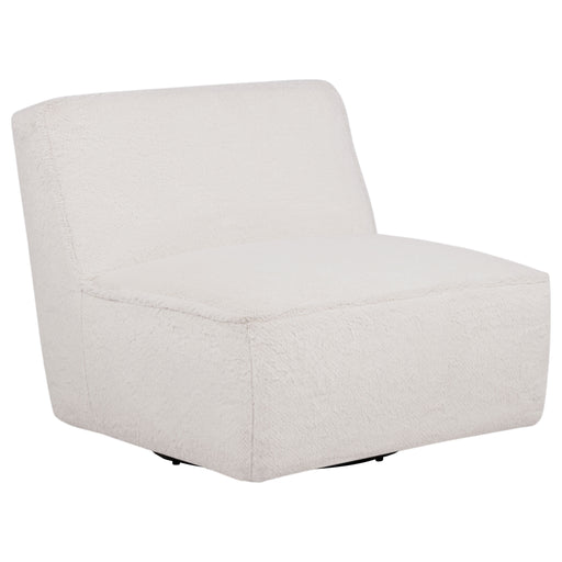 Badoer faux fur swivel accent chair in ecru by CoasterEveryday