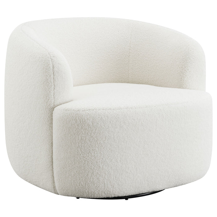 Hudson Sherpa Swivel Accent Chair Natural