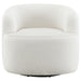 CoasterElevations Hudson faux sheepskin swivel chair in natural color, upholstered furniture with plush, comfortable design.