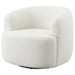CoasterElevations Hudson faux sheepskin upholstered swivel chair in natural color, modern furniture with plush, comfortable seating.