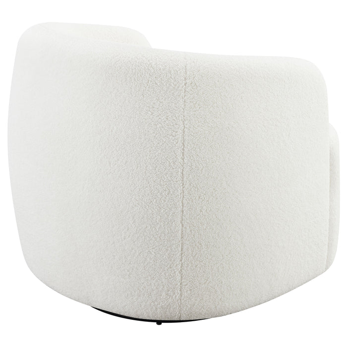 CoasterElevations Hudson faux sheepskin upholstered swivel chair in natural color, modern furniture with plush, cozy seating.