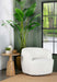 CoasterElevations Hudson faux sheepskin upholstered swivel chair in natural color, showcasing plush fabric and modern furniture design.