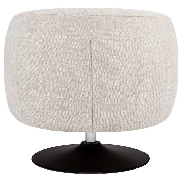 Dave Upholstered Barrel Back Swivel Club Chair Beige