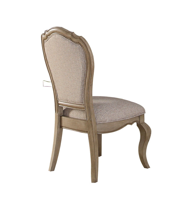 Tufted And Upholstered Fabric And Solid Wood Dining Side Chairs (Set of 2) - Beige