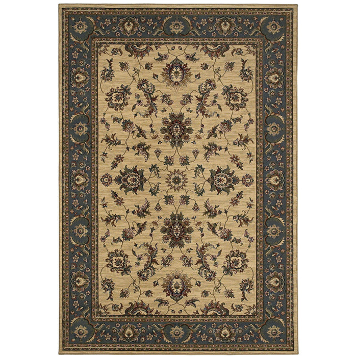 10' X 13' Oriental Area Rug (574397) - Ivory / Blue
