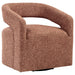 Westhill Boucle upholstered swivel accent chair in berry by CoasterEveryday