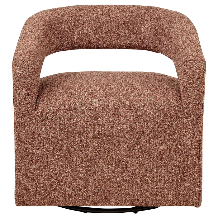 Westhill boucle upholstered swivel accent chair in berry by CoasterEveryday