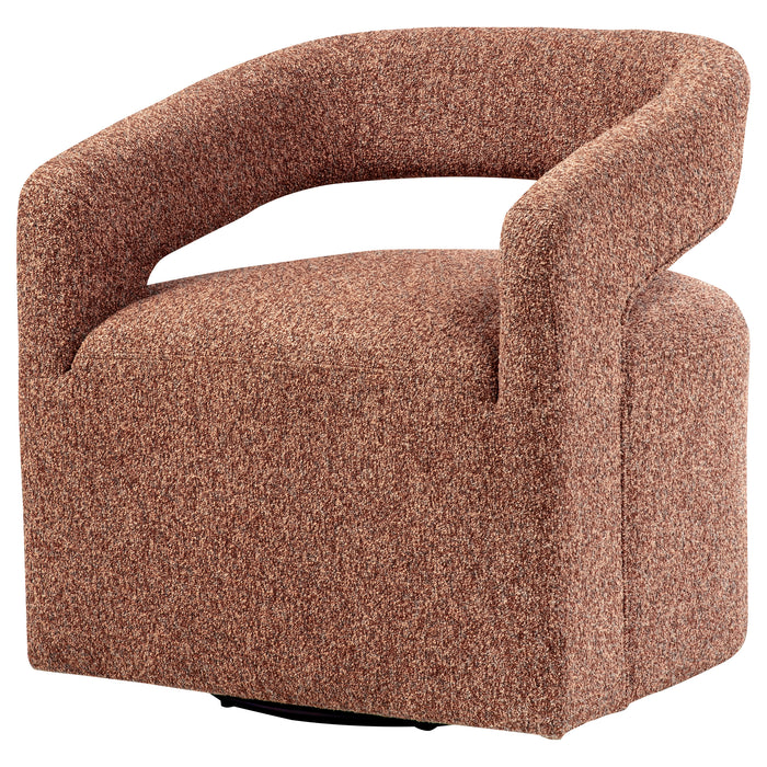 Westhill boucle upholstered swivel accent chair in berry by CoasterEveryday