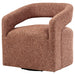 Westhill boucle upholstered swivel accent chair in berry by CoasterEveryday