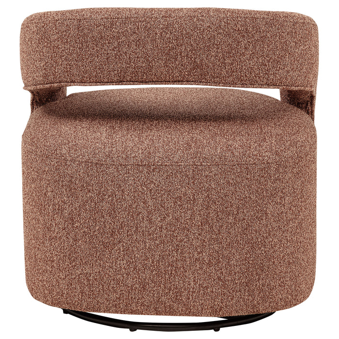 Westhill Boucle Upholstered Swivel Accent Chair Berry