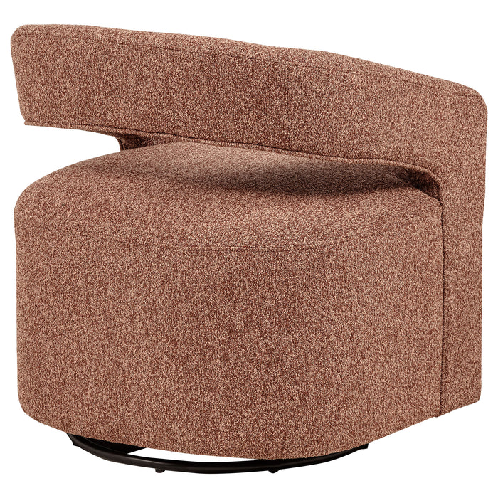 Westhill Boucle Upholstered Swivel Accent Chair Berry
