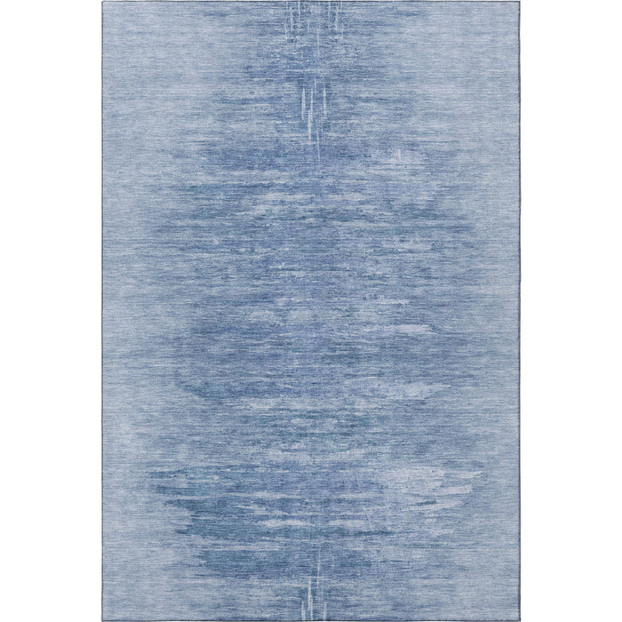 10' X 14' Abstract Washable Area Rug With UV Protection - Blue And Ivory