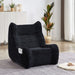 Giga black oversized bean bag chair with armrests, plush lounge floor sofa for living room relaxation and comfort.