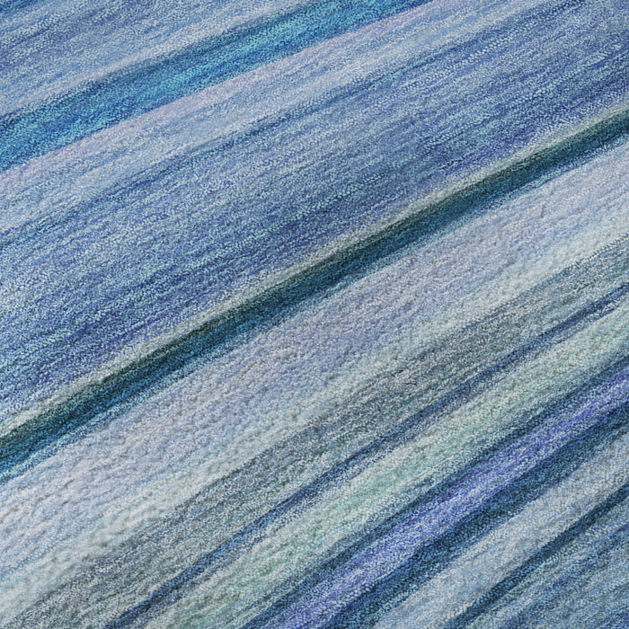 10' X 14' Abstract Washable Area Rug With UV Protection (650344) - Blue / Ivory / Gold