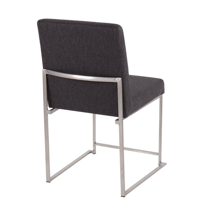 Fuji - High Back Dining Chair - Brushed Stainless Steel (Set of 2)
