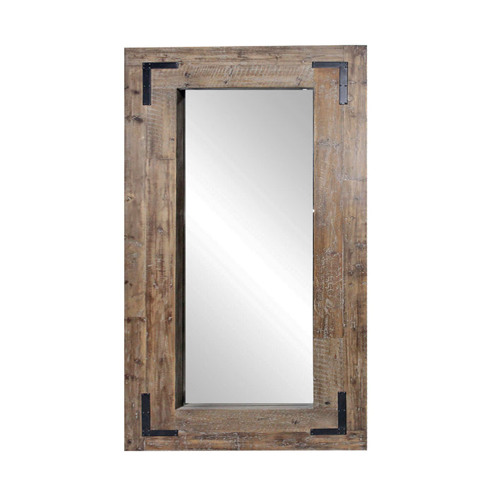 75" Wood Framed Leaning Accent Mirror - Brown