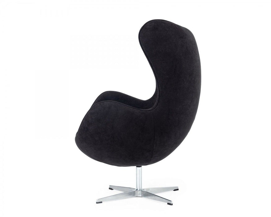 Stylish Mid Century Fabric Swivel Accent Chair - Black