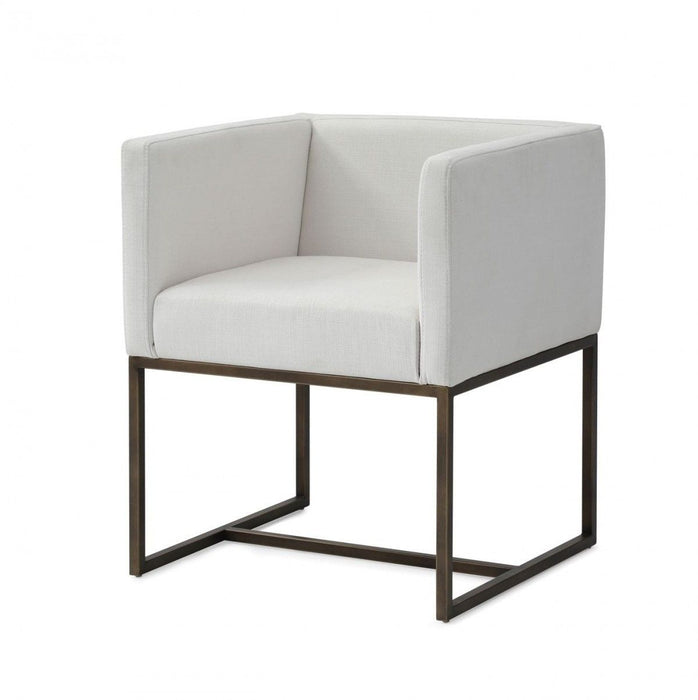 Upholstered Fabric Dining Arm Chair - Off White