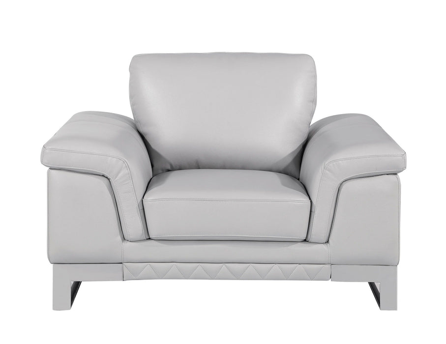 Lovely Light Leather Chair - Gray