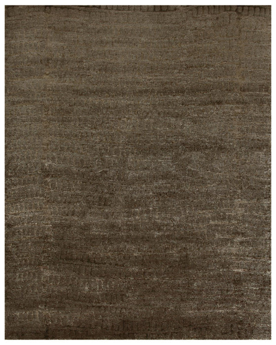 4' X 6' Abstract Hand Knotted Area Rug (744051) - Brown / Black