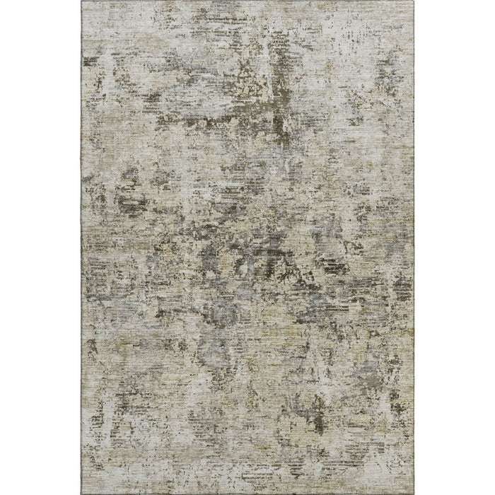 10' X 14' Abstract Washable Area Rug With UV Protection (653614) - Taupe / Beige / Gray