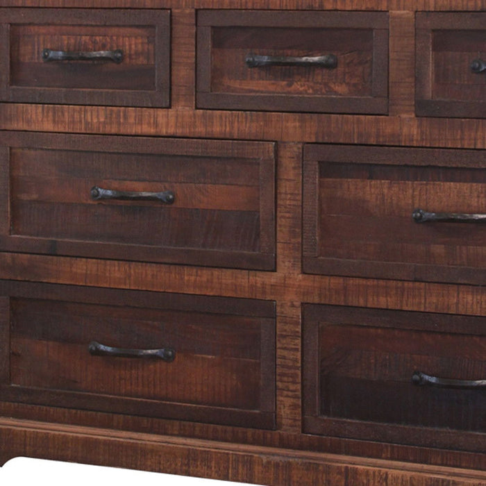Solid Seven Drawer Double Dresser - Brown