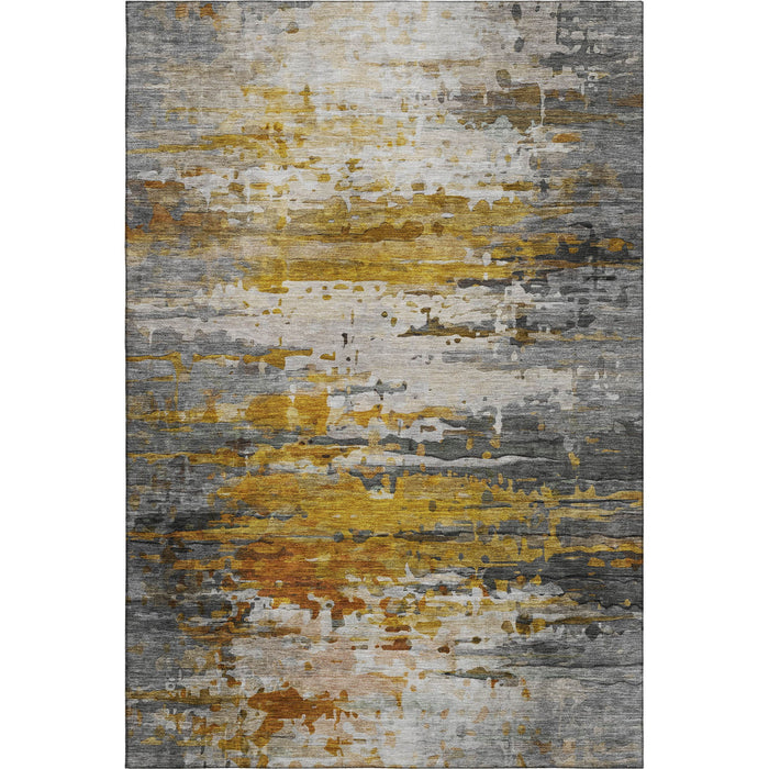 10' X 14' Abstract Washable Area Rug With UV Protection (715417) - Copper / Gray