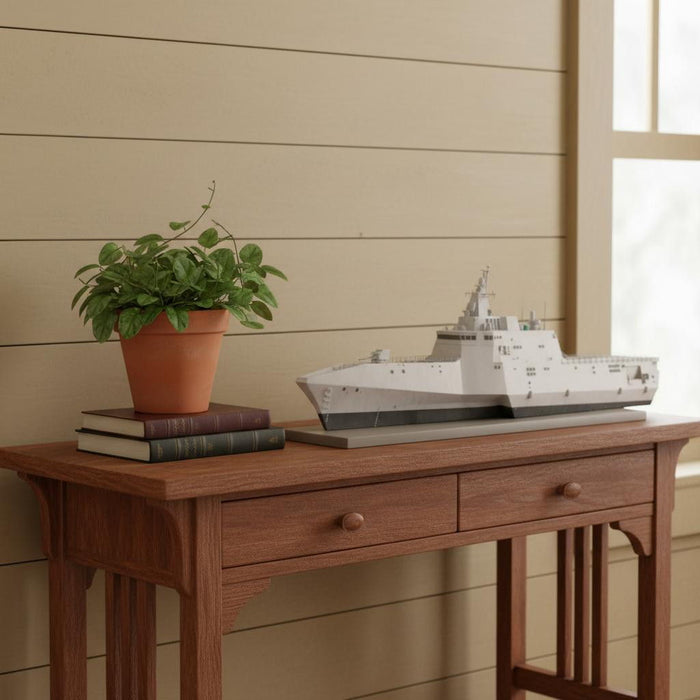 Hand Painted Model Boat (624318) - Gray