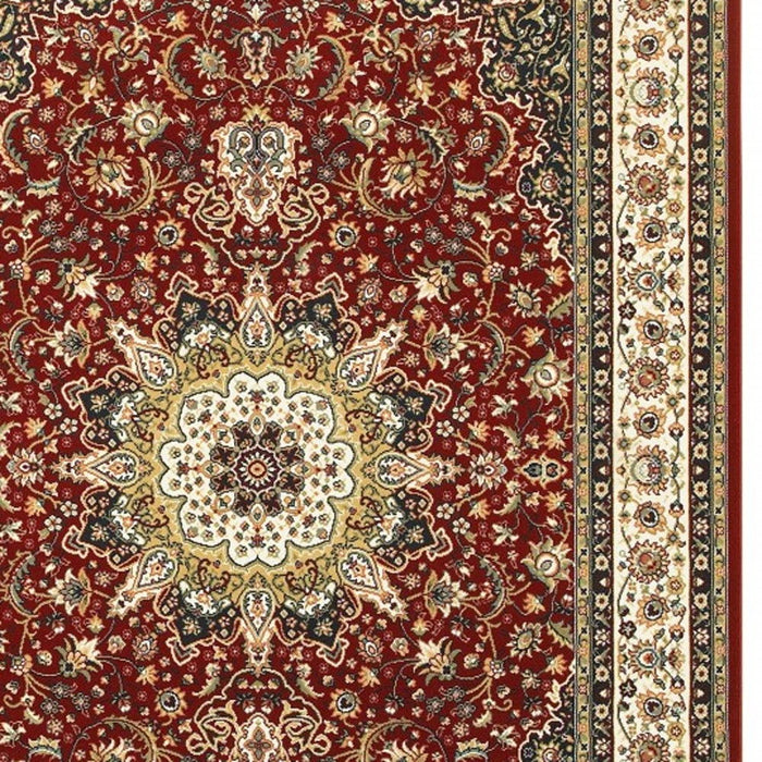 7' x 10' Machine Woven Oriental Indoor Area Rug - Red Ivory