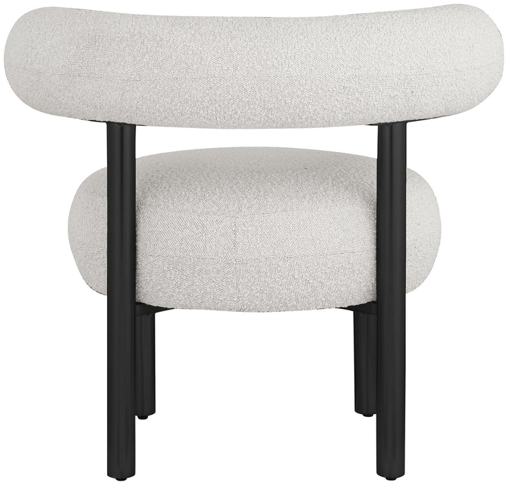 Bordeaux - Boucle Fabric Accent Chair With Black Legs