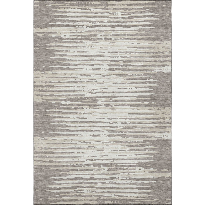 10' X 14' Striped Washable Area Rug With UV Protection (670597) - Taupe / Ivory