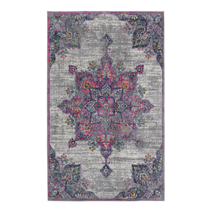 9' x 12' Medallion Power Loom Area Rug - Pink