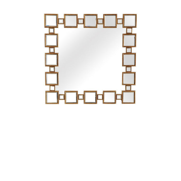 32" Square Framed Accent Mirror - Gold
