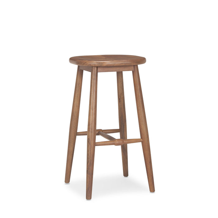 30" Mid-Century Solid Wood Backless Height Bar Chair - Natural