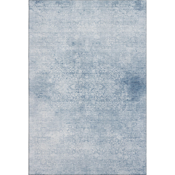 10' X 14' Oriental Washable Area Rug With UV Protection (700619) - Sky Blue / Ivory