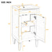 Giga bathroom vanity with sink, storage cabinet with door, drop-in sink, compact freestanding design in a modern style.