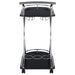 Black and chrome Elfman 2-tier glass shelf metal bar cart with modern design, featuring sturdy metal frame and clear glass shelves.