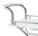 CoasterEveryday Elfman 2-tier glass shelf metal bar cart with white and chrome finish, featuring two glass shelves and metal frame.