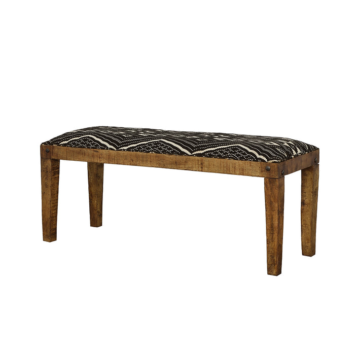 CoasterEssence Lamont fabric upholstered accent bench in black and natural finish