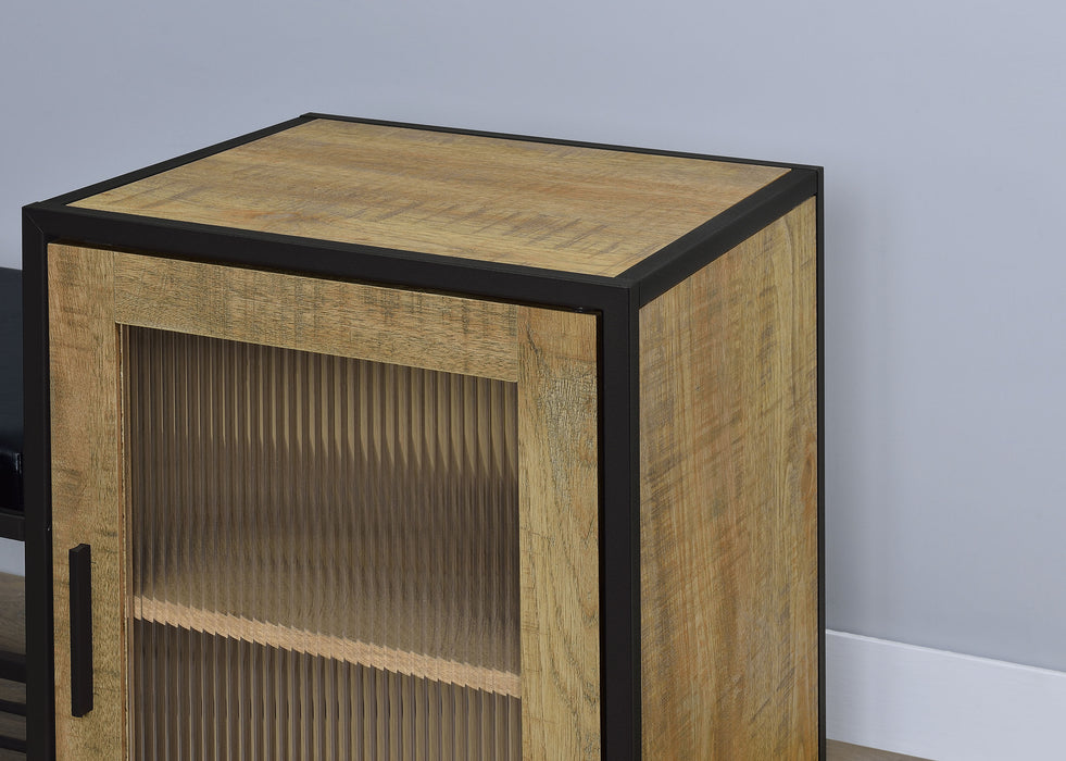 Martino Shoe Storage Entryway Bench with Cabinet Mango and Black