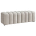 CoasterEveryday Summer upholstered channel accent bench in greige fabric, front view
