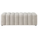 CoasterEveryday summer upholstered channel accent bench in greige fabric with cushioned seat and modern design