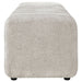 CoasterEveryday Summer upholstered channel accent bench in greige fabric with cushioned seat and modern design