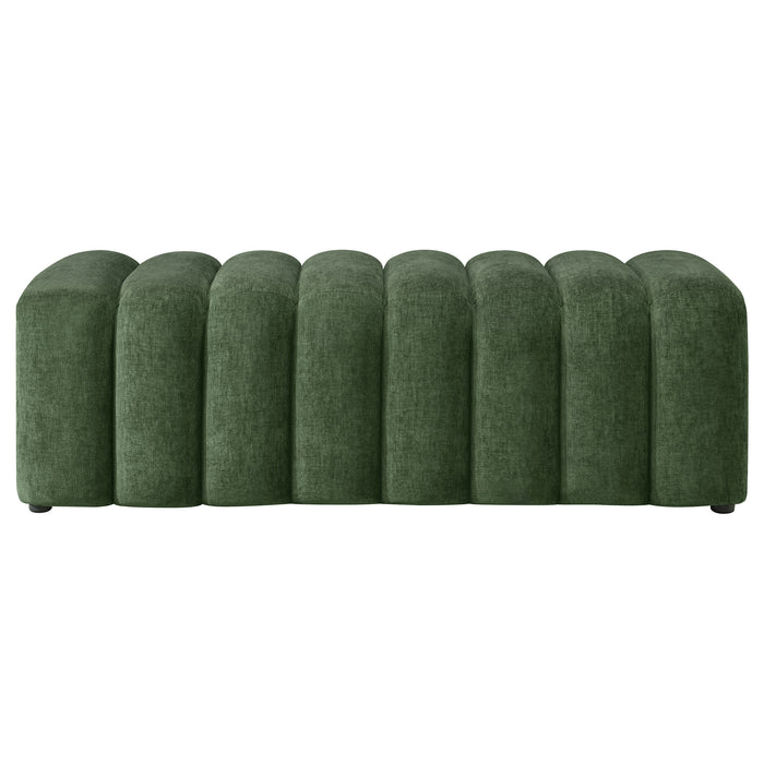 Summer Upholstered Channel Accent Bench Green