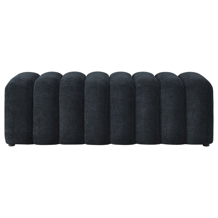 Summer Upholstered Channel Accent Bench Black