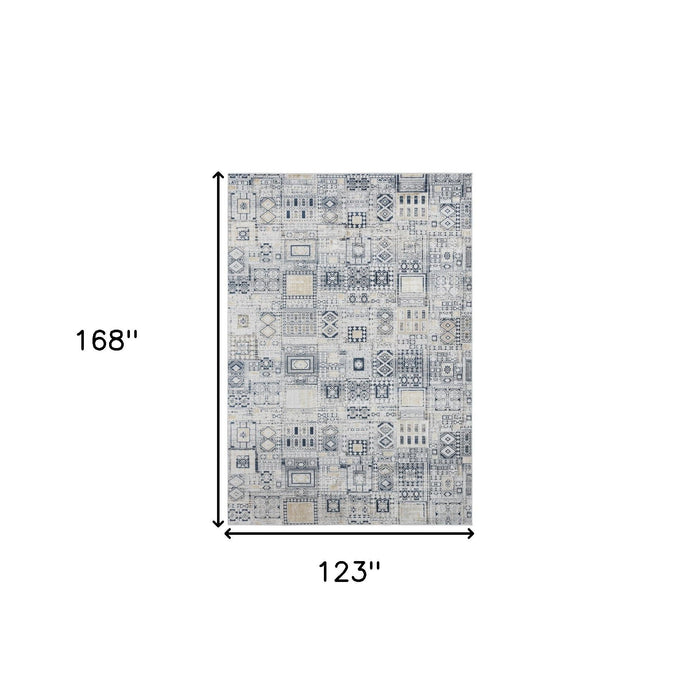 10' X 14' Ikat Area Rug - Ivory