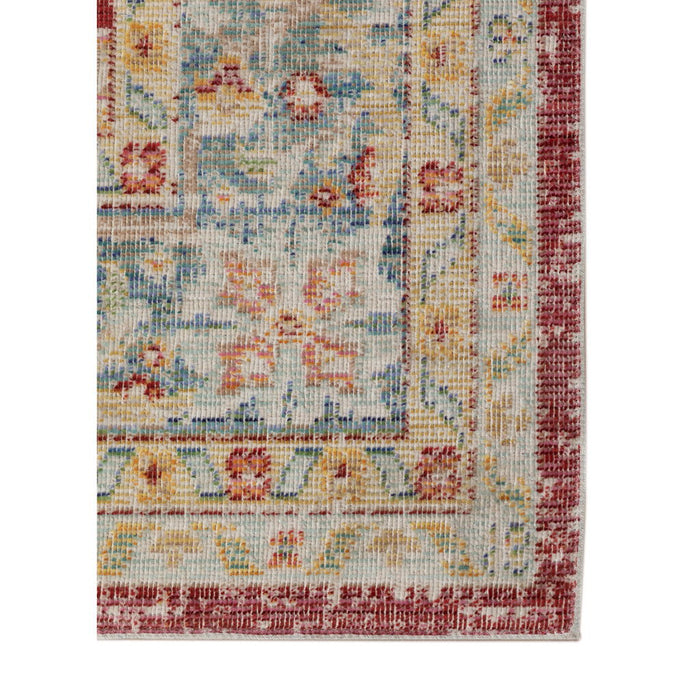 9' x 13' Medallion Power Loom Area Rug - Orange Red And Gold