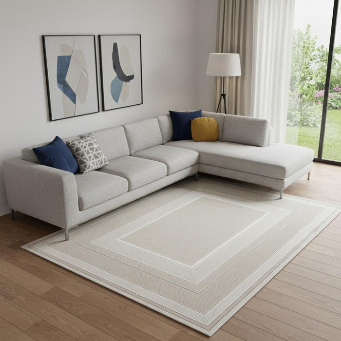 9' X 12' Geometric Area Rug (551375) - Cream