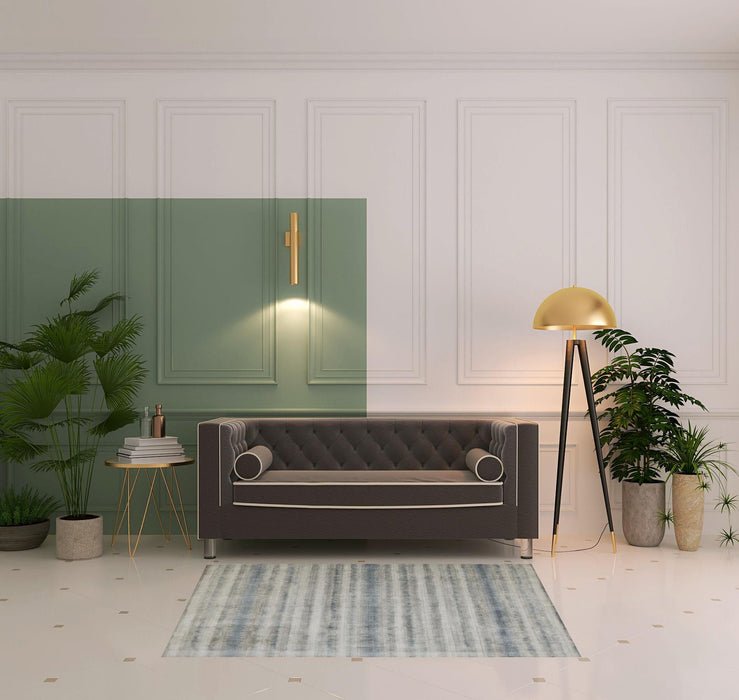 4' x 6' Abstract Hand Woven Area Rug - Gray Blue And Green
